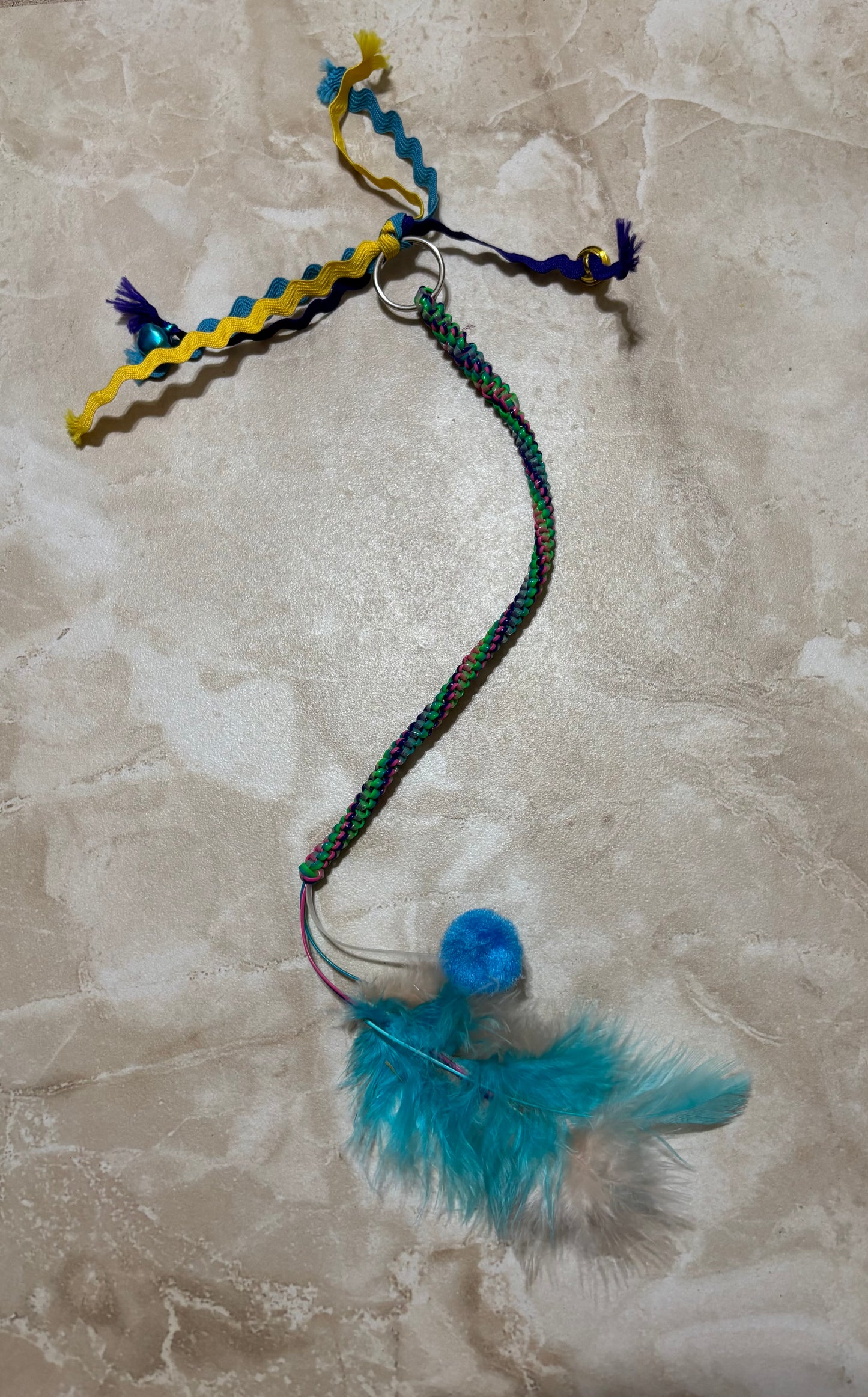 Cat toy #3 with feathers , balls and fluffy ball